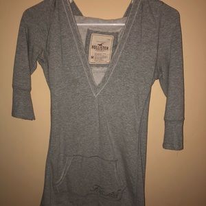 Grey V-Neck hoodie